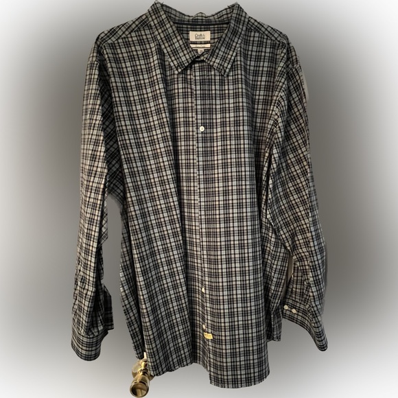 Croft and Barrow, button down dress shirt, blue plaid good condition 4xb - Picture 2 of 3